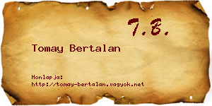 Tomay Bertalan névjegykártya